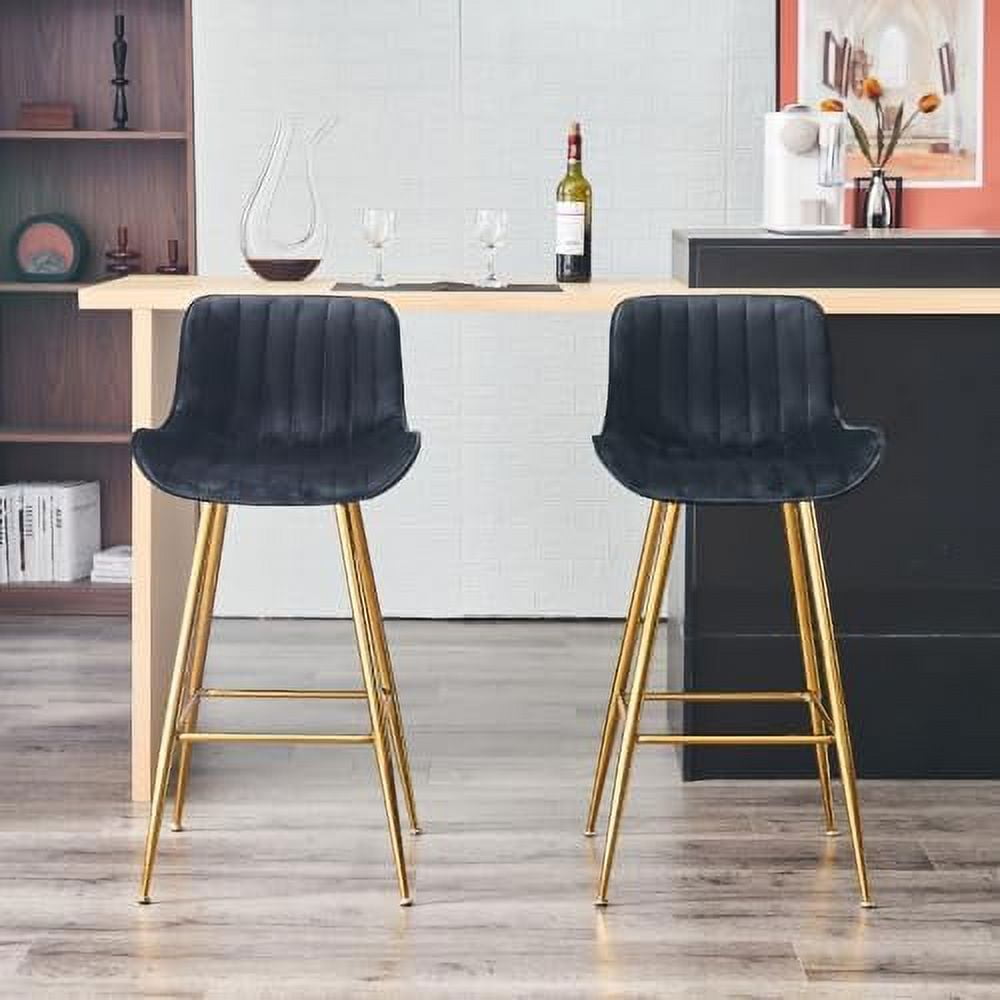 ZWNLKQG 24 Inch Stools Counter Stools with Backs Brown Stools with Gold