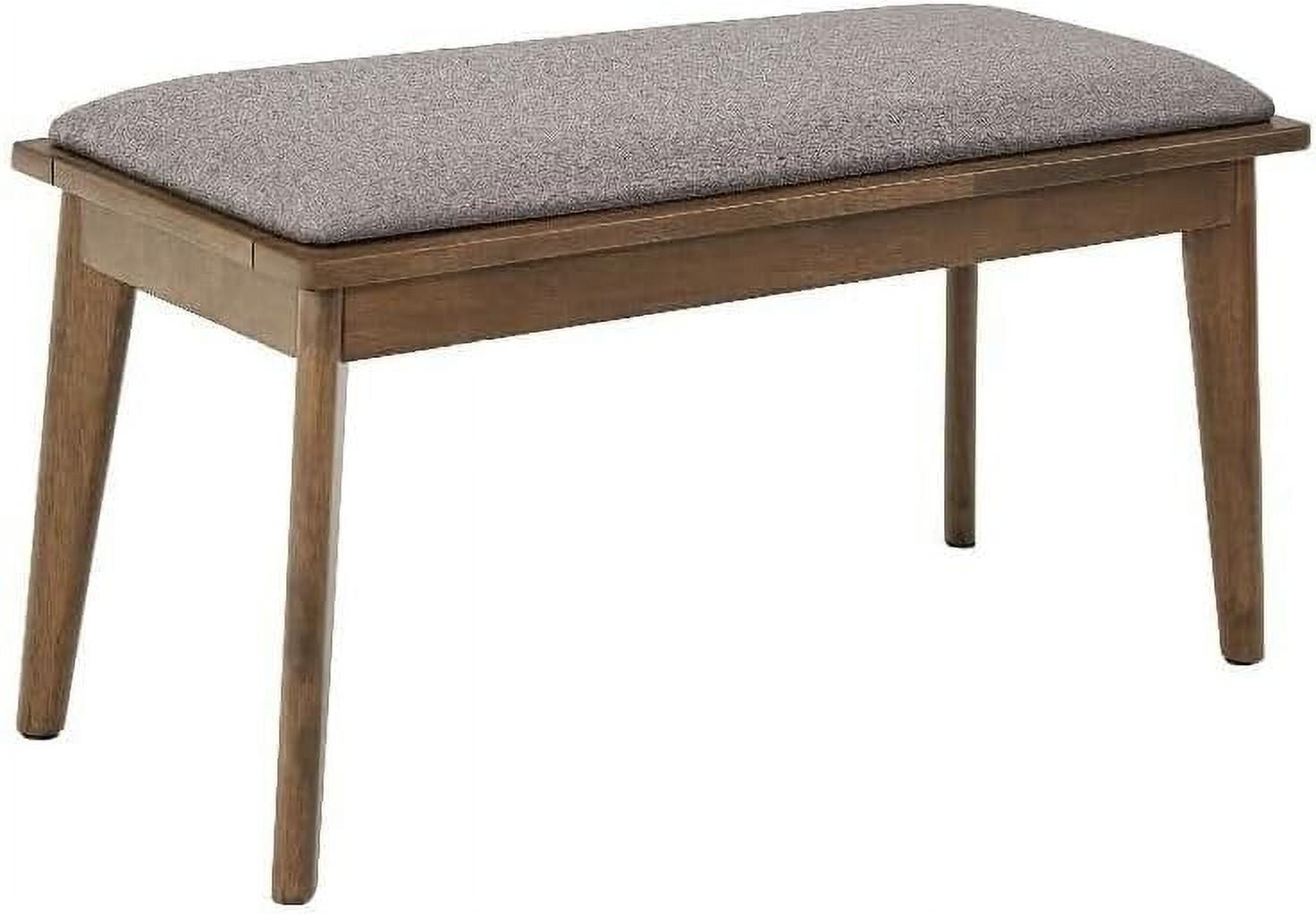 Arcade Walnut and Gray Upholstered Dining Bench