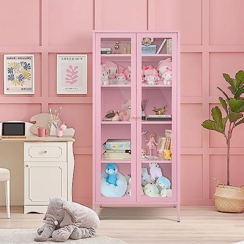 ZWNLKQG Metal with Lock White Tall Office with 2 Glass