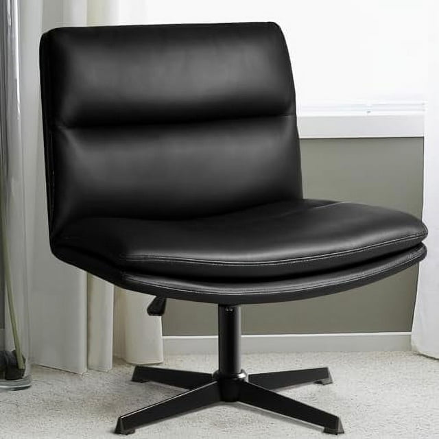 ZWNLKQG PUPadded Armless Office Desk Chairs No Wheels HighBack Wide