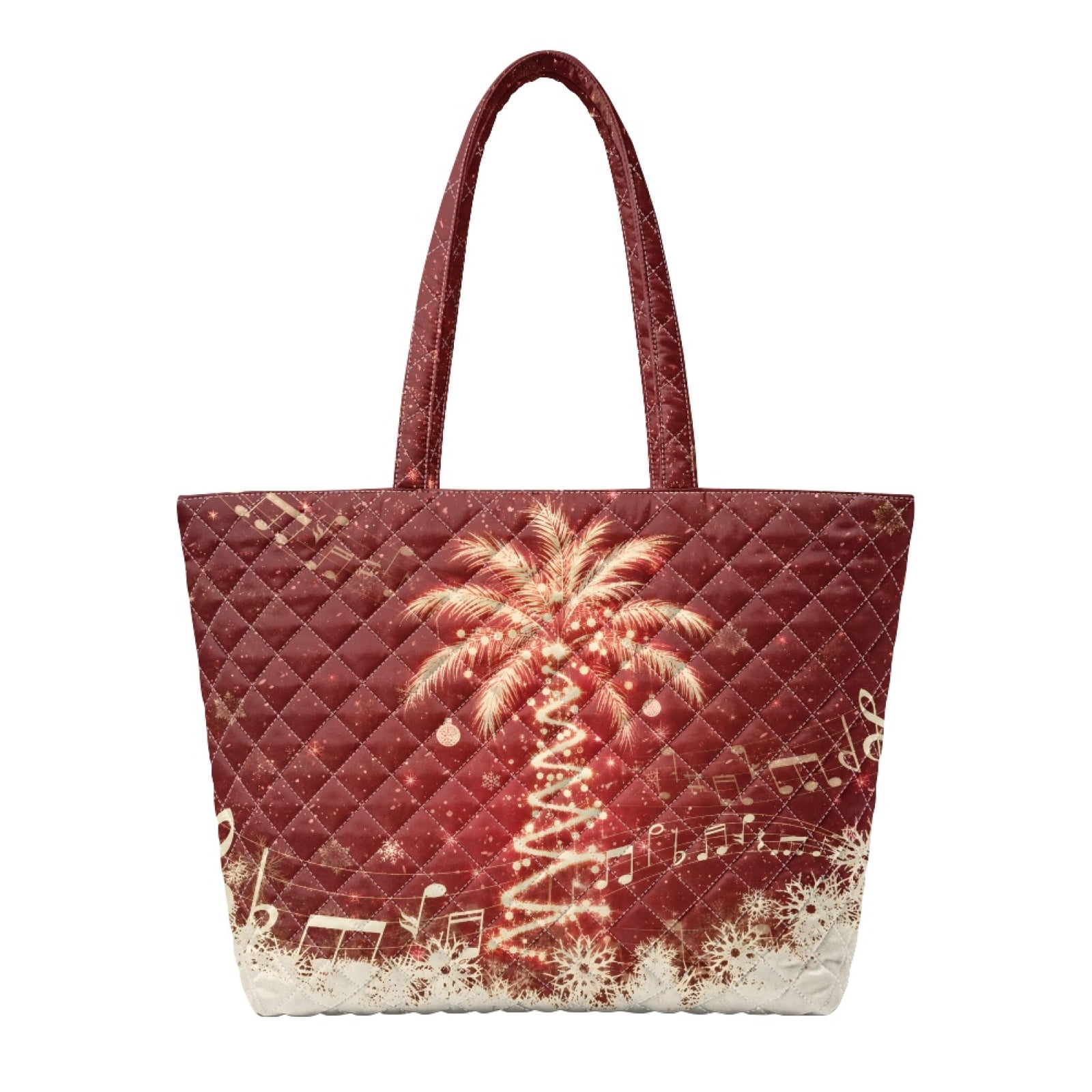 ZWPINITUP Christmas Tree Quilted Tote Bag for Women with Pockets ...