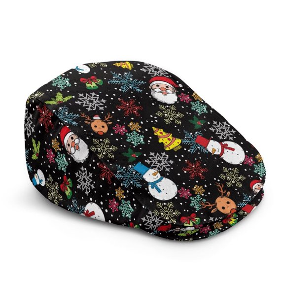 ZWPINITUP Colorful Snowflakes Men's Flat Cap Adjustable Newsboy Ivy Cabbie Hat for Men Women Winter Outdoor Hat, Ideal for Spring Fall