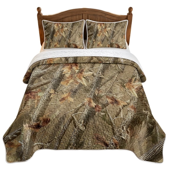 ZWPINITUP Forest Camo Pattern 3 Pieces Breathable Bedding Set ...