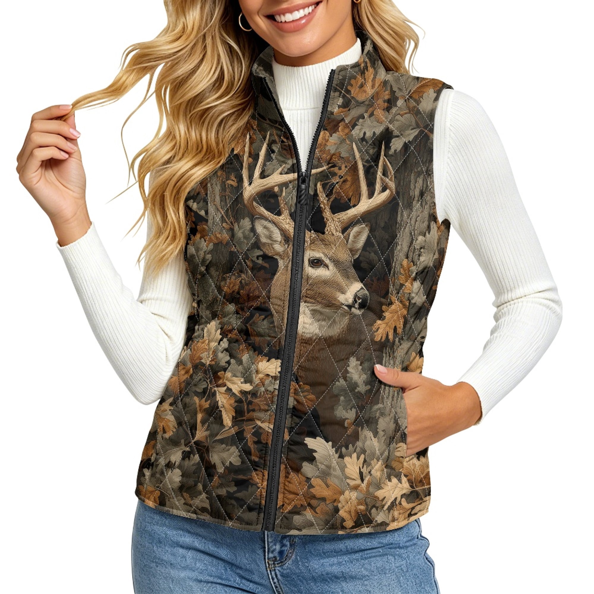 ZWPINITUP Layering Quilted jacket vest for Hiking Fall, Buck Deer ...