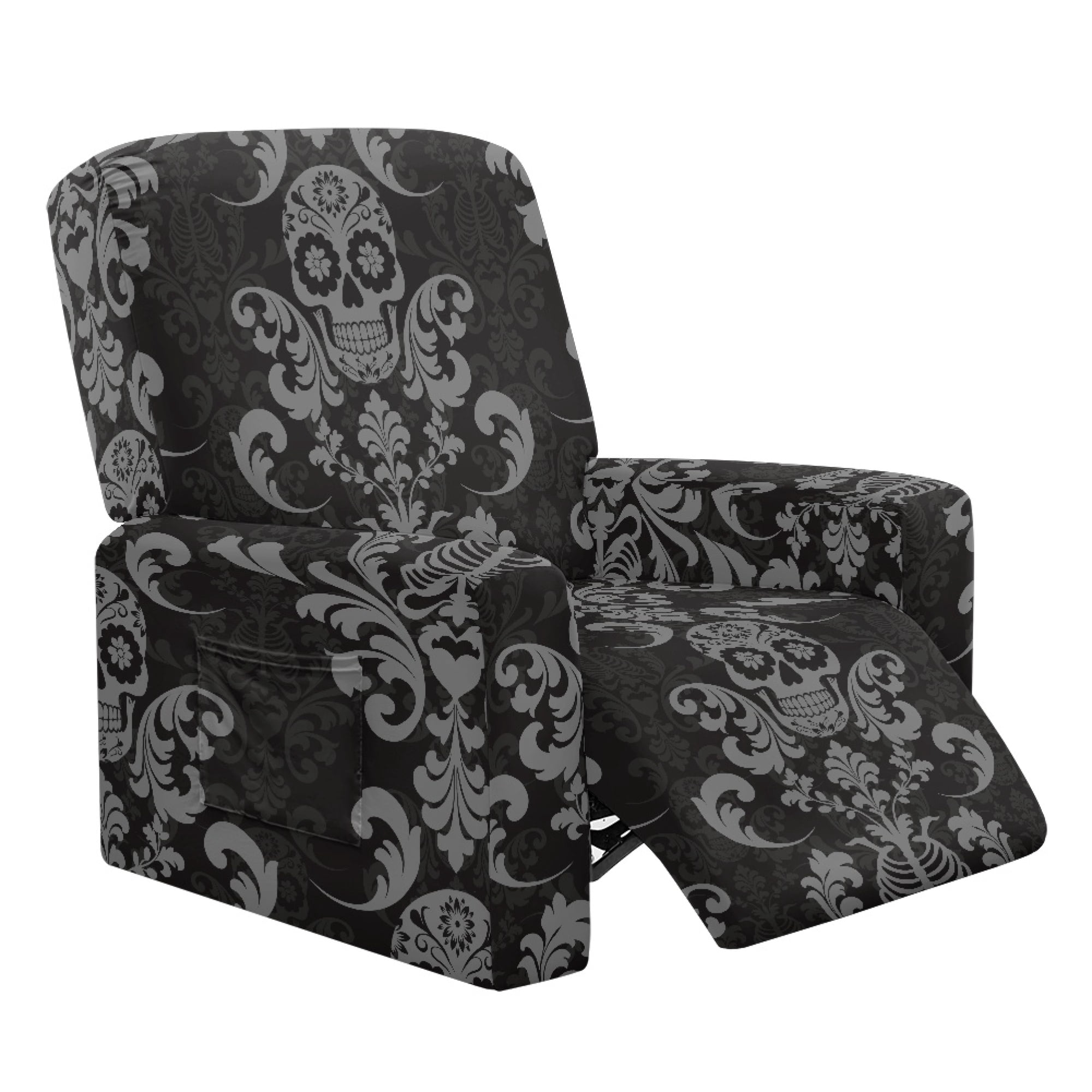 ZWPINITUP Skull Damask Pattern Recliner Protector, Brushed Recliner ...