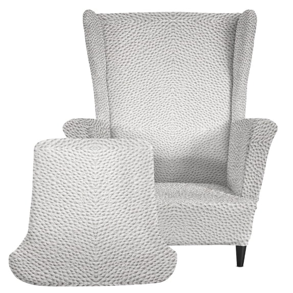 ZWPINITUP Wingback Armchair Covers Light Gray Textured 2 Piece Set Wing ...