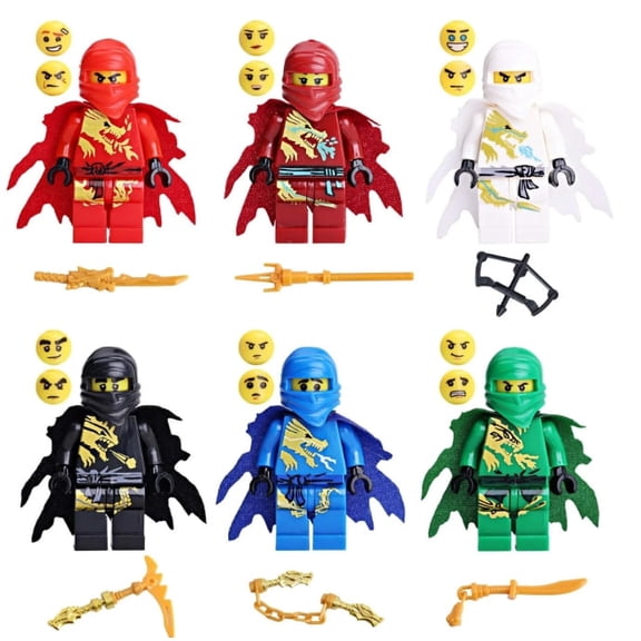 ZWVKLN 6 Pcs 1.77 Inch Anime Ninja Miniature Figurines Building Blocks Kits for Adults Boys Gift