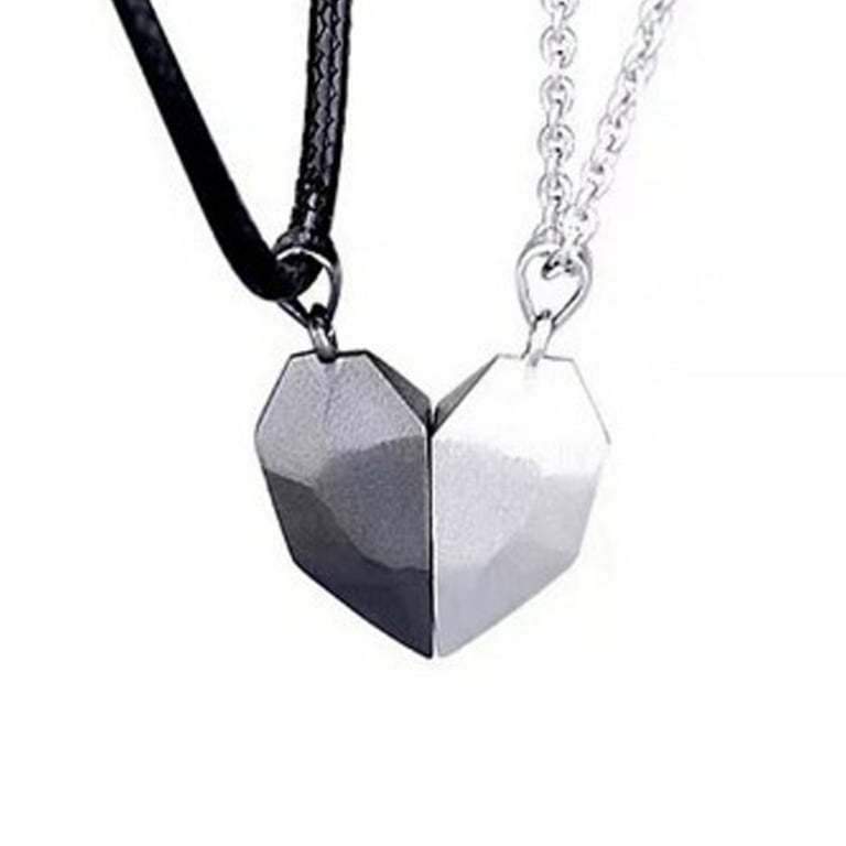 ZX 2pcs Magnets Necklace Heart Shape Alloy Fashionable Stitching Clavicle Pendant for Couple - Walmart.com ZX 2pcs Magnets Necklace Heart Shape Alloy Fashionable Stitching Clavicle Pendant for Couple - Walmart.com