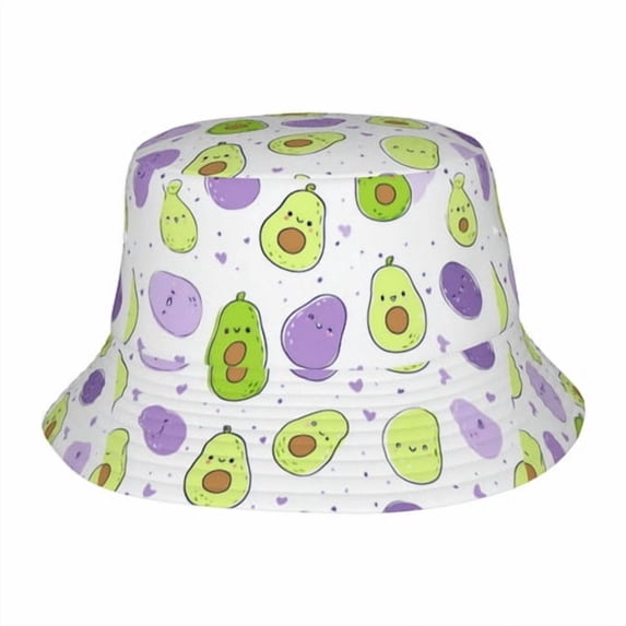ZXCXRQFa Avocado Leaves Print Bucket Hat Summer Travel Fisherman Cap for Unisex Women Men Teens Outdoor use