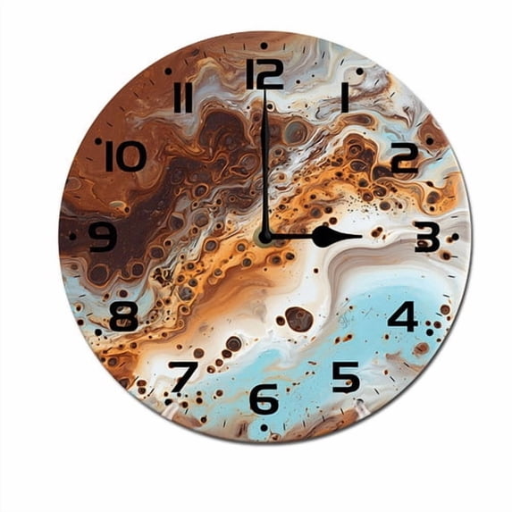 ZXCXRQFa Beach Sea Wood Wall Clock Silent Non-Ticking Kitchen Desk Clock Battery Operated Analog Decorative Round Clocks 10 in Garden Home Decor