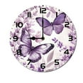 thumbnail image 1 of ZXCXRQFa Butterflies Floral Kitchen Home 10 Inch Silent Vintage Wooden Round Wall Clock Numerals Design Non Ticking Retro Clocks Home Decor Desk Clock, 1 of 7