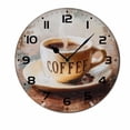 thumbnail image 1 of ZXCXRQFa Cup Of Coffee On The Table Wood Wall Clock Silent Non-Ticking Kitchen Desk Clock Battery Operated Analog Decorative Round Clocks 10 in Garden Home Decor, 1 of 7