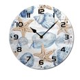 thumbnail image 1 of ZXCXRQFa Desk Clocks Beach Themed Sea Shell Kitchen Home 10 Inch Silent Vintage Design Round Wall Clock Numerals Design Non Ticking Retro Clocks Home Decor Desk Clock, 1 of 7