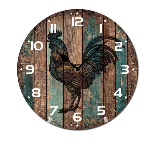 ZXCXRQFa Flower Tower Froal Kitchen Home 10 Inch Silent Vintage Design Round Wall Clock Numerals Design Non Ticking Retro Clocks Home Decor Desk Clock
