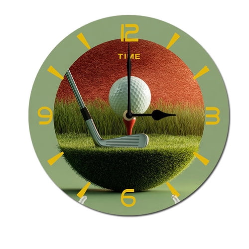 ZXCXRQFa Golf Ball Sport Kitchen Home 10 Inch Silent Vintage Design ...