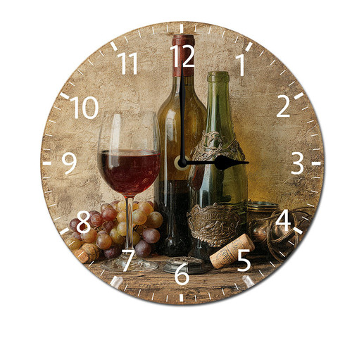 ZXCXRQFa Grapes Wine Glass Bottle Wall-Clock for Girls Bedroom Analog ...