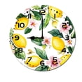 thumbnail image 1 of ZXCXRQFa Green Leaf Lemon Round Wood Wall Clock, 10 Inch Battery Operated Analog Quiet Desk Clock for Home,Kitchen,Office,School,Bathroom, 1 of 7