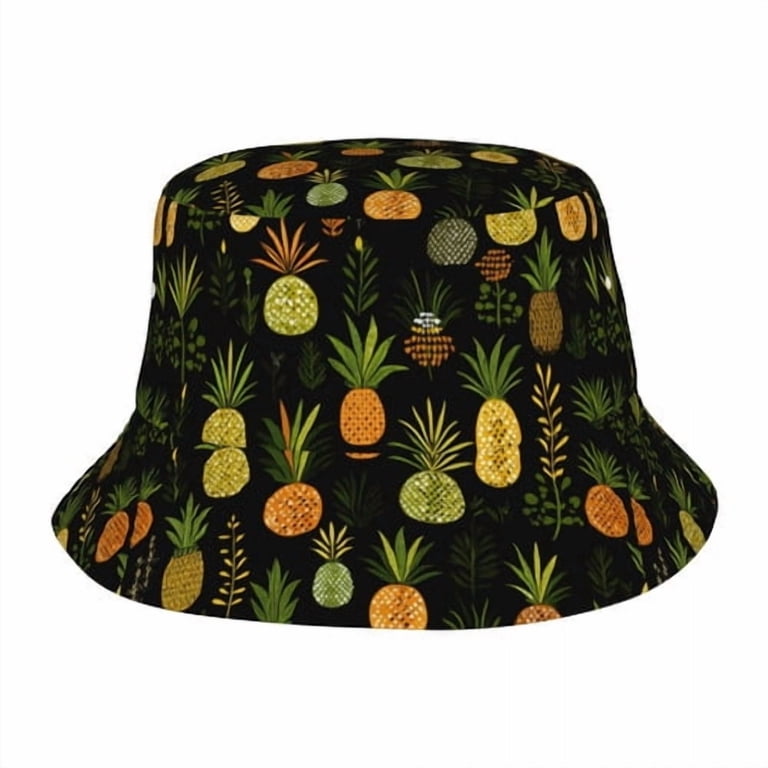 ZXCXRQFa Pineapple Bucket Hat Polyester Reversible Sun Hats  display picture 1