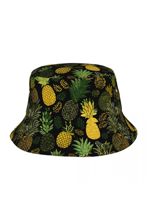 Pineapple Leaves Funny Bucket Hat Fisherman Hats Beach Travel Sun Hat Outdoor Cap for Unisex Men Women