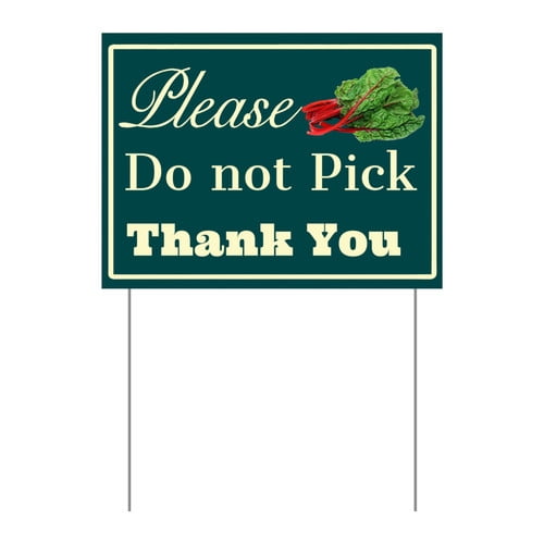 ZXCXRQFa Please Do Not Pick Swiss Chard Yard Sign With Stake,Private Property Vegetable Sign Plant Markes for Lawn Yard Farm 9 x 12 Inches Sturdy Rust Free Weatherproof,Easy to Install