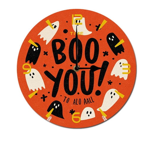 ZXCXRQFa Round Desk Clocks, Halloween Boo You Silent Non Ticking ...