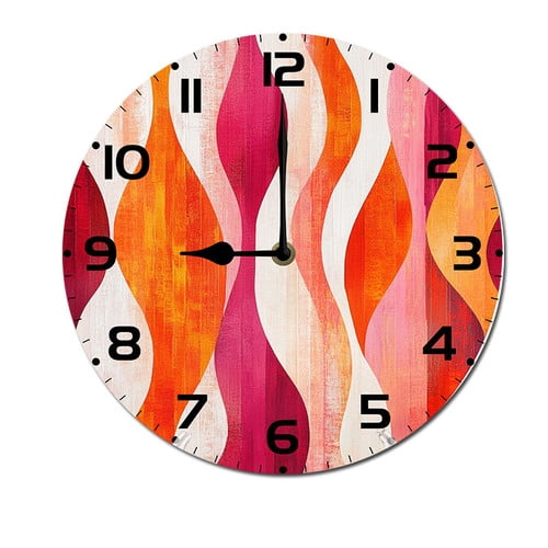 ZXCXRQFa Rustic Wooden Silent Non Ticking Battery Operated Clock Vintage Round Clocks or Garage Basement Restaurant Workshop Wall Art 10inch