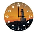 thumbnail image 1 of ZXCXRQFa Sunset Behind The Lighthouse Wall Clock Art Hanging Clocks Silent Non-Ticking Desk Clock Battery Operated Round Home Style Numeral Decorative Wall Clocks, 1 of 7