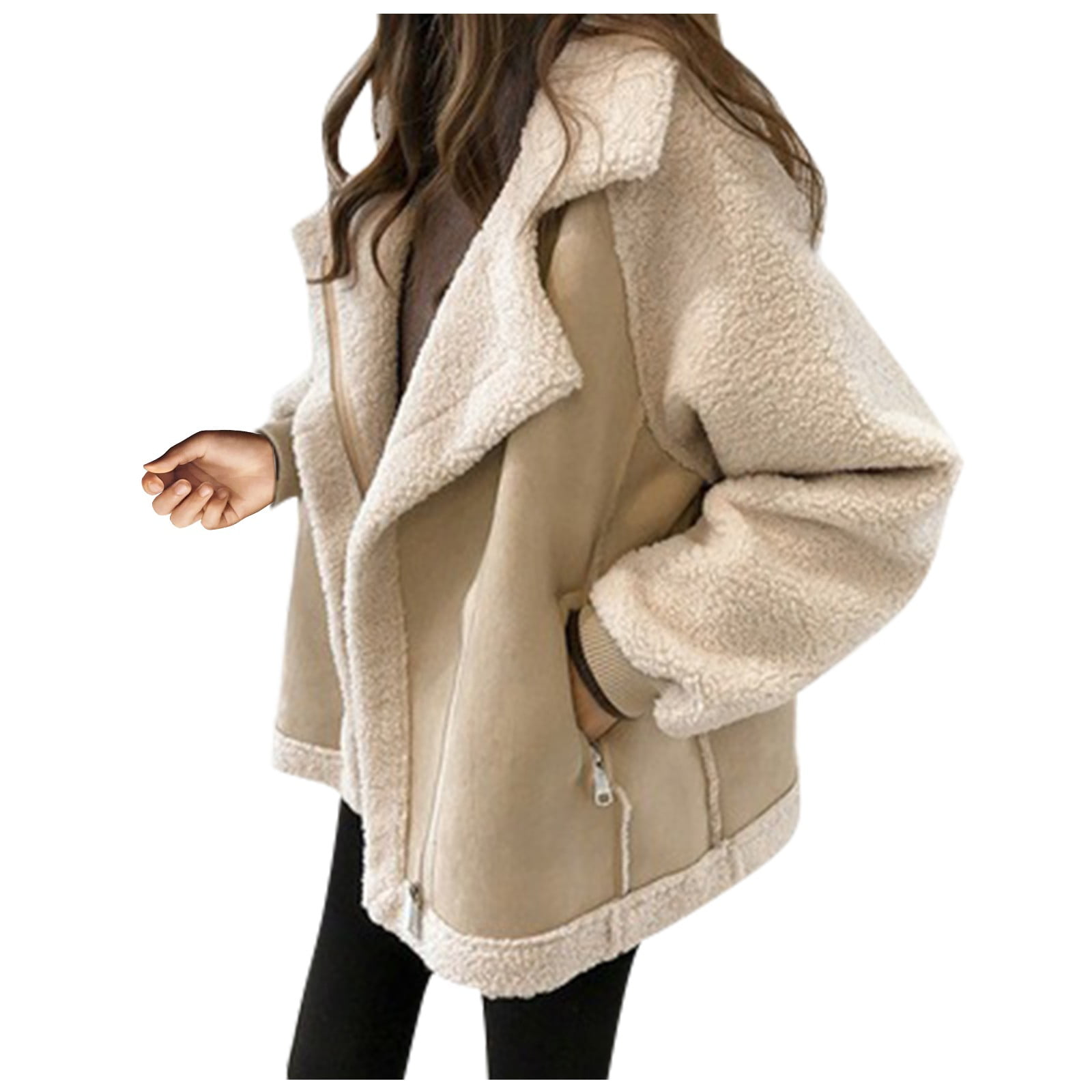Winter Jacket Ladies Thick Faux Leather Fur Sheepskin Ladies Fur