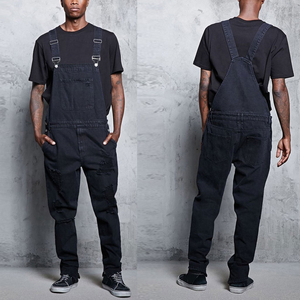Warehouse Denim Jumpsuit With Contrast Stitching in Black | Lyst
