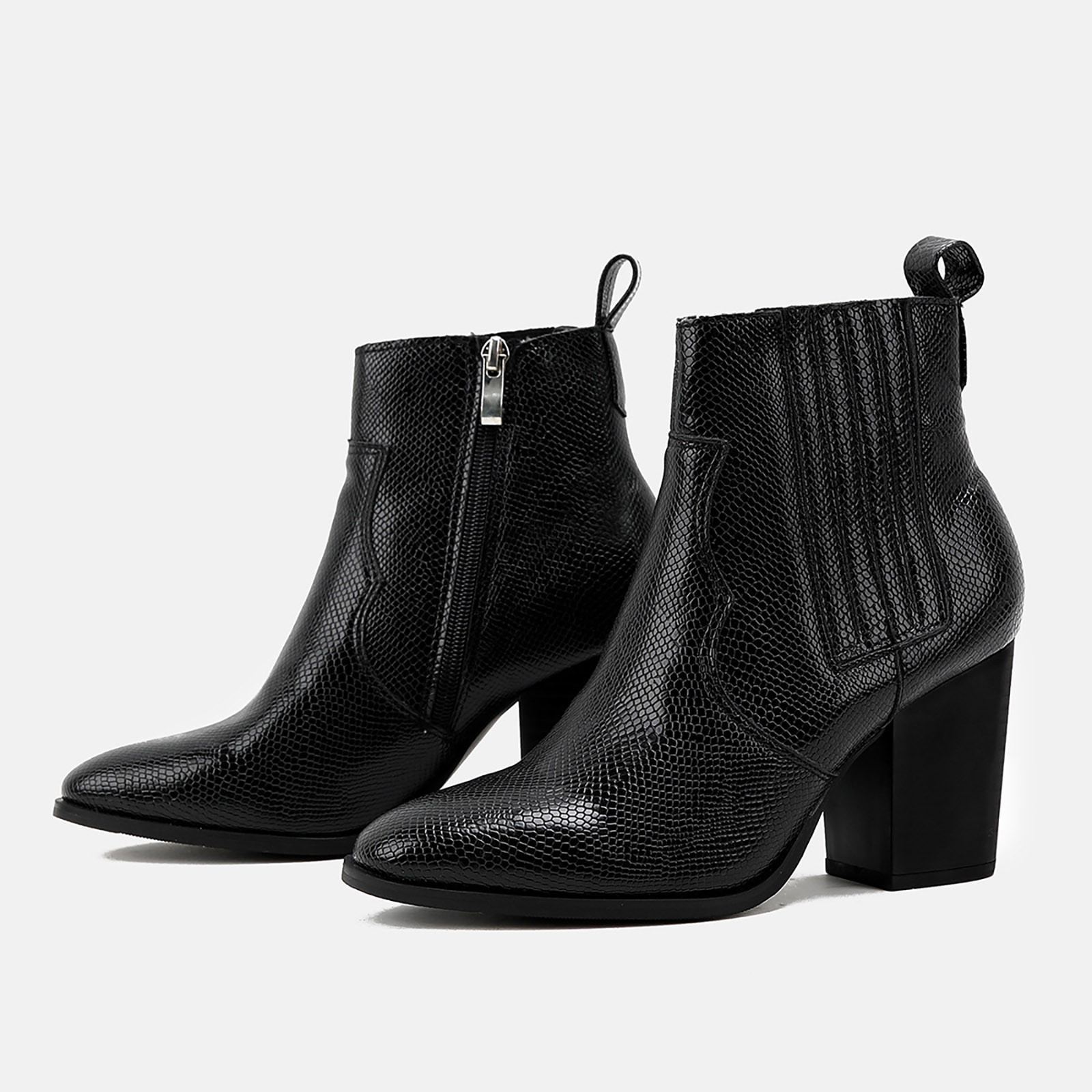 ZXHACSJ Vintage Boots Short Boots Lace Up Thick High Heel Middle Boots