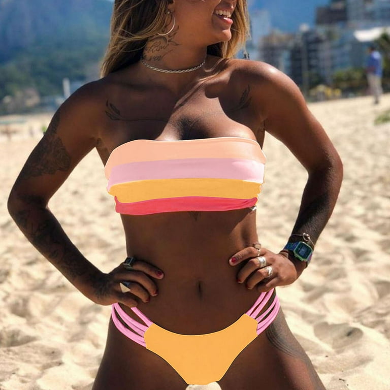 Padded bandeau sale bikini set