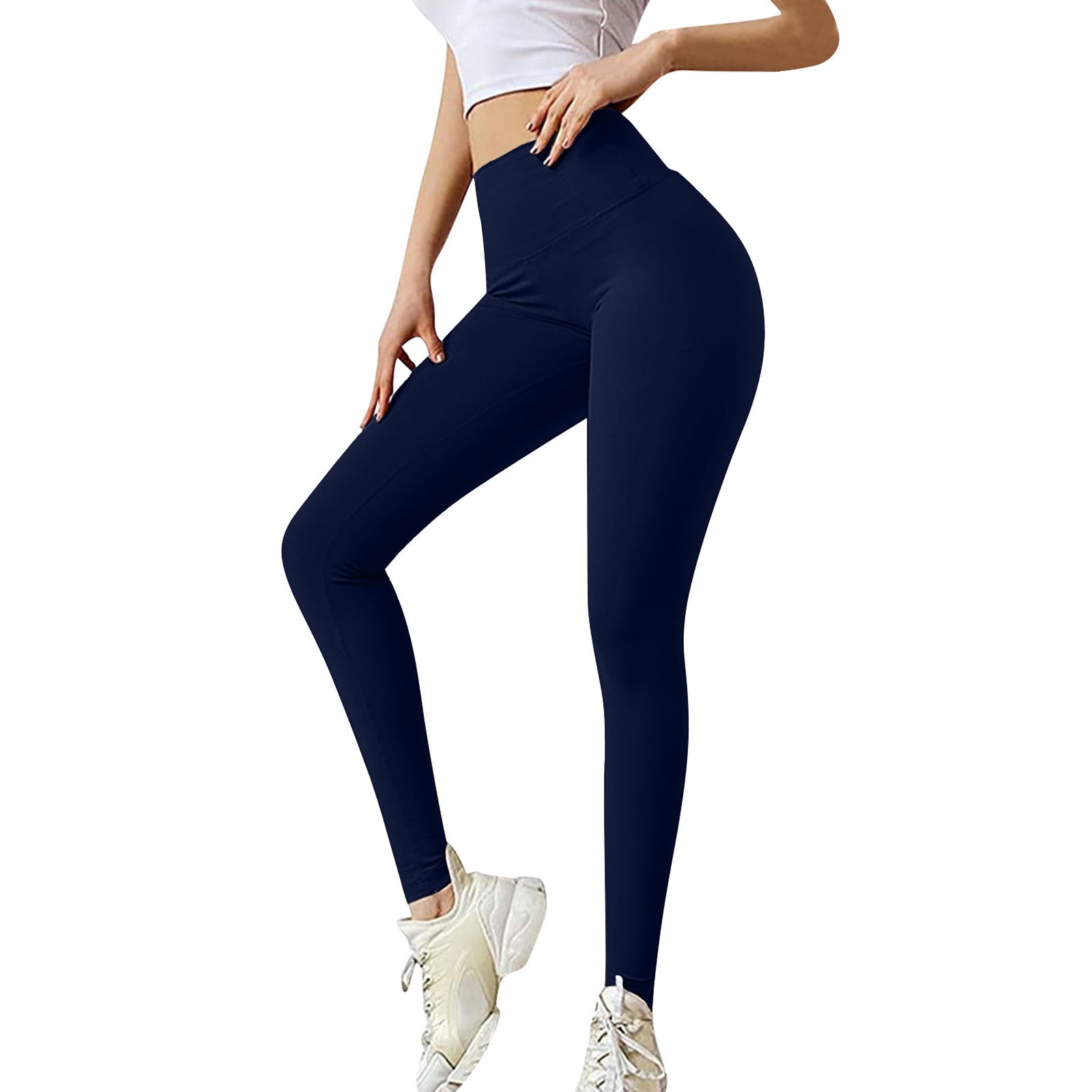 ZXHACSJ Women's Bow Tight Yoga Pants Printed High Waist Abdominal Lift  Buttock Elastic Sports Leggings Navy XXL 