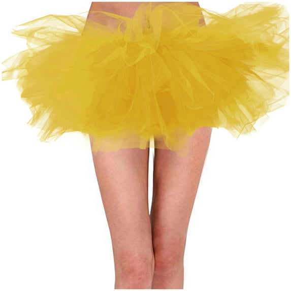 ZXLBBD Adult Tulle Skirt 6 Layered Tutu Mini Ball Gown Skirt Women Classic Princess Fluffy Ballet Skirts Casual Outdoor Versatile Daily Wear