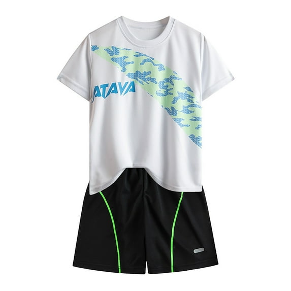 ZXLBBD Baby Boy Outfits Girls Short Sleeved Running Quick Drying Summer T Shirt and Shorts Two Piece Set Casual Outdoor Daily Wear Size 9 Y-10 Y