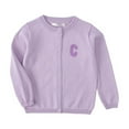 thumbnail image 1 of ZXLBBD Baby Kids Girls Cardigan Long Sleeve Button Sweater Girls Crew Neck Cardigans Sweater Casual Loose Fit Outdoor Daily Wear Size 5 Y-6 Y, 1 of 3