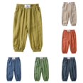 thumbnail image 1 of ZXLBBD Boy's Linen Pants Toddler Kids Basic Plain Soft Joggers Home Pants Solid Color Breathable Spring Comfy Trousers Versatile Casual Outdoor,Army Green,Size 5 Y-6 Y, 1 of 7