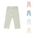 thumbnail image 1 of ZXLBBD Boy's Ribbed Straight Leg Long Pants Elastic Waist Solid Color Baby Leggings Toddler Kids Soft Blend Bottoms Versatile Casual Daily Wear,Light Green,Size 0 M-3 M, 1 of 5