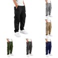 thumbnail image 1 of ZXLBBD Boys Children Kids Cargo Pants with Multiple Pockets and Drawstring Comfortable Solid Color Trousers Streetwear Versatile Casual Outdoor,Black,Size 15 Y-16 Y, 1 of 5