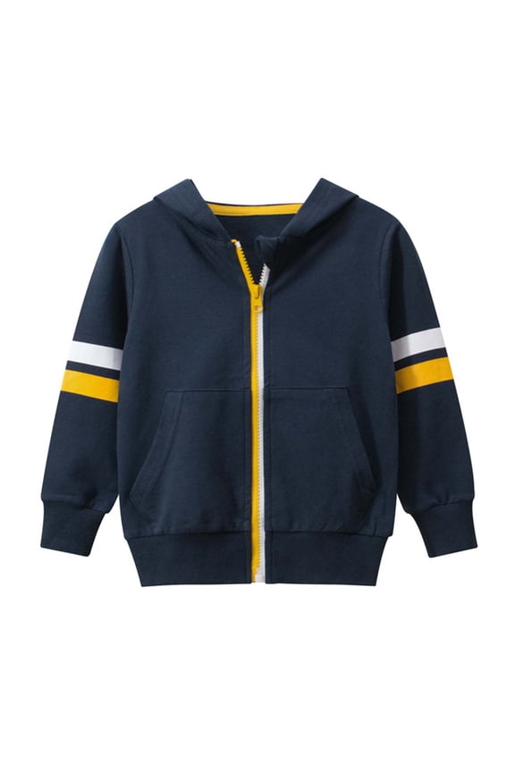 Boys Girls Hooded Jacket Kids Lightweight Zipper Pullover Windbreaker Spring Fall Coat Casual Versatile Outdoor Daily Wear Size 3 Y-4 Y