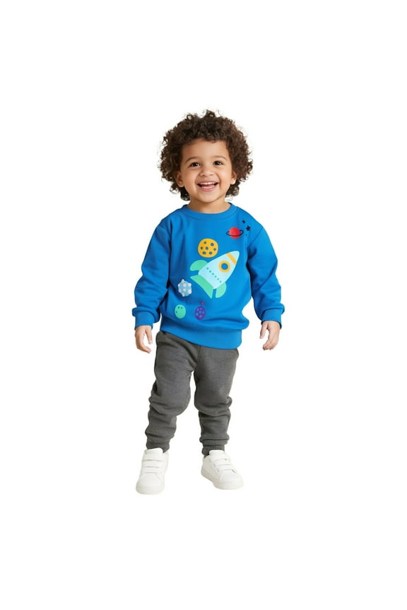 Boys Hoodies Sweatshirts Long Sleeve Pullover Round Neck Fashion Top for Toddler and Youth Casual Relaxed Fit Outdoor Daily Wear Size 3 Y-4 Y