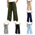 thumbnail image 1 of ZXLBBD Boys' Knit Wide Leg Jogger Sweatpants Gray Drawstring High Waist Solid Color Patch Pocket Loose Streetwear Bottoms Versatile Casual Daily Wear,Army Green,Size 7 Y-8 Y, 1 of 4