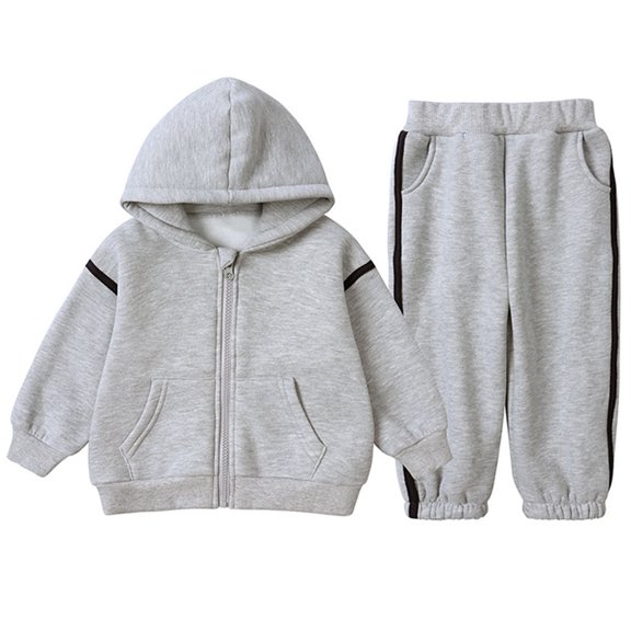 ZXLBBD Boys Outfits Set Winter Kids Tracksuit Long Sleeve Zip Up Hoodie and Joggers Pants for Toddler Child Casual Comfort Daily Wear Size 3 Y-4 Y