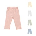 thumbnail image 1 of ZXLBBD Boys Ribbed Straight Leg Long Pants Elastic Waist Solid Color Baby Leggings Toddler Kids Soft Blend Bottoms Versatile Casual Outdoor,Light Pink,Size 12 M-18 M, 1 of 5