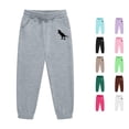 thumbnail image 1 of ZXLBBD Boys' Sweatpants Dinosaur Print Drawstring Elastic Waist Straight Leg Joggers Sports Workout Pants for Kids Versatile Casual Outdoor,Grey,Size 4 Y-5 Y, 1 of 3