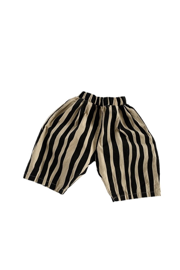 Boys Toddler Kids Striped Print Elastic Waist Baggy Pants Summer Thin Breathable Proof Loose Fit Baby Trousers Fashion Casual Outdoor,Black,Size 5 Y-6 Y