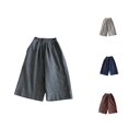 thumbnail image 1 of ZXLBBD Boys Wide Leg Linen Pants Stripe Print Loose Fit Comfortable Soft Blend Baggy Trousers for Toddler Kids Fashion Casual Daily Wear,Black,Size 6 Y-7 Y, 1 of 5