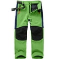 thumbnail image 1 of ZXLBBD Children Softshell Ski Lined Thermal Cargo Pants Boys Girls Snow Trousers Winter Hiking Travel Durable Loose School Wear, 1 of 3