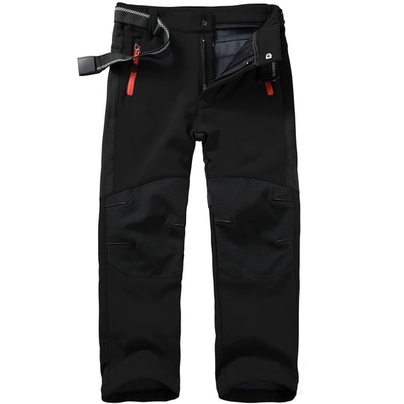 ZXLBBD Children Softshell Ski Lined Thermal Cargo Pants Boys Girls Snow Trousers Winter Hiking Travel Versatile Outdoor