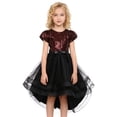 thumbnail image 1 of ZXLBBD Dress for Girls Sparkly Elastic Waist Dresses with Detachable Train for Piano Recital Performance Elegant Party Formal Dress, 1 of 6