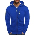 thumbnail image 1 of ZXLBBD Fall Winter Splice Tops Blouse with Zip Cap Long Sleeve Sweater Men's Coats Jackets Casual Outdoor Relaxed Fit Daily Wear, 1 of 4
